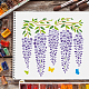 FINGERINSPIRE Wisteria Stencils Template 30x30cm Plastic Flowers Drawing Painting Stencils Flower Butterfly Wall Stencils Reusable Stencils for Painting on Wood DIY-WH0172-481-6