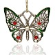 Antique Silver Plated Alloy Enamel Butterfly Pendants ENAM-J219-02AS-1