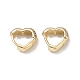Boucles d'oreilles créoles en forme de cœur avec zircons cubiques transparents EJEW-M216-03G-2