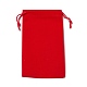 クリスマステーマの長方形ベルベットバッグ  ナイロンコード付き  巾着ポーチ  ギフト包装用  レッド  15.5~16.7x9.5~10.2cm TP-E005-01B-3