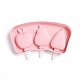 アイスポップ食品グレードのシリコーン型  プラスチック製の蓋と棒付き  子供用夏の家庭のキッチンツール  果物  ピンク  97x220x25mm DIY-G022-12-1
