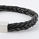 Simple Braided PU Leather Cord Bracelets BJEW-L387-01-2