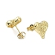 Brass Heart Stud Earrings for Valentine's Day EJEW-Q780-09G-2