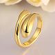 Real 18K Gold Plated Adjustable Brass Finger Rings for Women RJEW-BB07574-A-3