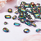 Fingerinspire 64 pz 4 forme strass a punta sul retro strass in vetro gemme colorate rettangolo/goccia/cuore/ovale decorazioni per gioielli in cristallo con pietra sfaccettata sul retro placcata in argento per creazioni artigianali RGLA-FG0001-19-5