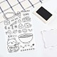 GLOBLELAND Oriental Style Clear Stamps Ramen Sushi Lucky Cat Silicone Clear Stamp Seals for Cards Making DIY Scrapbooking Photo Journal Album Decoration DIY-WH0167-56-748-8