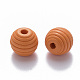 Painted Natural Wood Beehive Beads WOOD-Q040-019B-A06-2