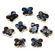 Butterfly Assembled Natural Bronzite and Natural & Synthetic Gemstone Pendants G-N330-55-2
