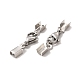 304 Stainless Steel Lobster Claw Clasps with Cord Ends STAS-H179-02P-2