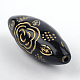 Oval with Flower Plating Acrylic Beads PACR-Q102-89B-1