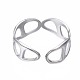 304 anello per polsino aperto avvolgente ovale in acciaio inossidabile RJEW-T023-62P-2