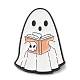Spilla smaltata fantasma a tema Halloween JEWB-E023-06EB-02-1