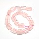 Natural Rectangle Rose Quartz Beads Strands G-L251-06-2