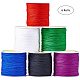 JEWELEADER 6 Colors About 600 Yard Rattail Nylon Cord Chinese Knotting Cord 0.8mm Braided Macrame Thread Beading String for DIY Jewellery Making Kumihimo Friendship Bracelets Sewing NWIR-PH0001-13-2