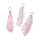 Electroplated Natural Quartz Crystal Dyed Pendants PALLOY-JF02324-07-1