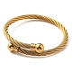 Placage ionique (ip) 304 bracelet manchette en corde torsadée en acier inoxydable avec 202 perles BJEW-Q767-09G-2