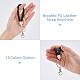 DICOSMETIC 26Pcs 13 Colors Braided PU Leather Ornament Lanyard Strap Keychain KEYC-DC0001-18-5