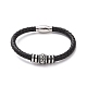 304 Stainless Steel Column Beaded Bracelet with Magnetic Clasps BJEW-P275-21-2