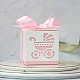 Cochecito hueco bb coche carro caja de dulces regalos de banquete de boda con cintas CON-WH0034-D03-1
