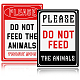 GLOBLELAND 2 Pack Do Not Feed Animals Signs Caution Signs Aluminum Do Not Feed Animals Warning Signs Metal Safety Signs DIY-GL0003-63-1