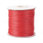 Cordon de polyester ciré, cordon perle, rouge foncé, 0.5mm, environ 169.51~174.98 yards (155~160 m)/rouleau