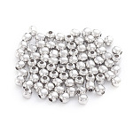 304 Stainless Steel Beads, Hollow Round, Stainless Steel Color, 2x2mm, Hole: 0.8mm, about 500pcs/bag