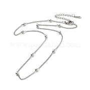 304 Stainless Steel Satellite Chain Necklace for Men Women NJEW-E076-01P