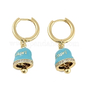 Женские серьги-кольца из латуни и эмали EJEW-U015-25G-B