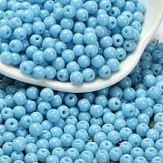 Непрозрачные цветные стеклянные бусины SEED-C001-02B-02