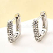 Латунные серьги-кольца из прозрачного кубического циркония EJEW-Z121-10P