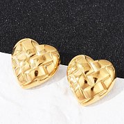 Серьги-гвоздики из нержавеющей стали 304 с текстурой EJEW-G423-28B-G