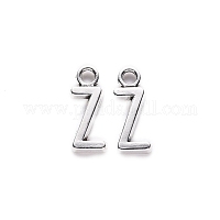 Alloy Rhinestone Letter Charms, Platinum Metal Color, Letter.J, 17x9.5x2mm,  Hole: 1.5mm