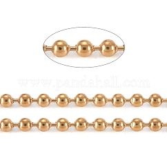Cadenas de bolas de acero inoxidable 304 con recubrimiento al vacío de PVD, Plateado de larga duración, con carrete, soldada, dorado, 3mm, aproximadamente 32.8 pie (10 m) / rollo