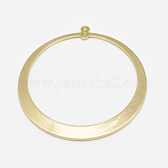 Verbindungsanhänger aus Messing, Cadmiumfrei und Nickel frei und Bleifrei, runden Ring, echtes 18k vergoldet, 48x45x1 mm, Bohrung: 1 mm