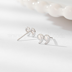 Милые серебряные мини-серьги в форме двойной запятой для женщин. TA3582