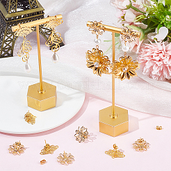 6 пара 2-х стилевых латунных сережек-гвоздиков KK-BBC0012-14