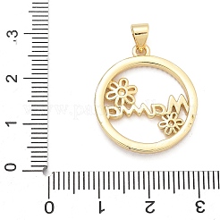 Подвески из латуни с микропаве ко Дню матери и кубическим цирконием&nbsp;LS-KK-Q055-02A-G