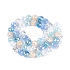 Colliers de perles en imitation jade électroplaquées&nbsp;EGLA-Q135-8MM-A13