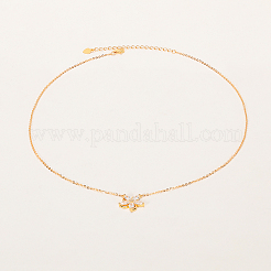 Модное женское ожерелье с подвеской в виде цветка из серебра и циркония в стиле Sweet Style S925 ZF6368