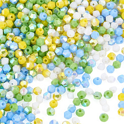 4 brin de perles de verre opaque plaquées couleur AB&nbsp;GLAA-TADJ0001-20C