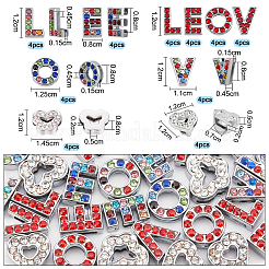 40 pz 10 ciondoli scorrevoli in lega con strass&nbsp;ALRI-NB0001-14