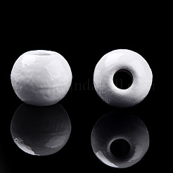 塗装合金ビーズをスプレー  ラウンド  ホワイト  4x3mm  穴：1.2mm&nbsp;PALLOY-TAC0044-50G