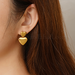 Стильные серьги-гвоздики в форме сердца из нержавеющей стали BA0238