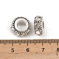 Плоские круглые античный посеребренные сплав горный хрусталь европейских бусы X-ALRI-Q228-10H