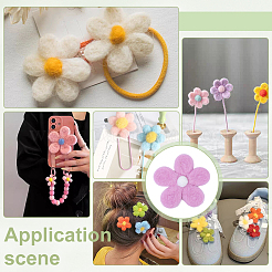 8 pz di accessori per costumi in feltro di lana a forma di fiore di margherita&nbsp;AJEW-PH0008-82C