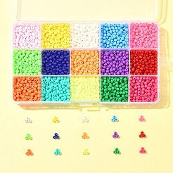 120 г 15 цвета непрозрачные акриловые бусины SACR-FS0001-28