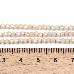 Galvanisieren Sie Stränge aus doppelkegeligen Glasperlen&nbsp;GL-T021-2.5x3mm-16-14