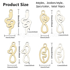 16 шт. 8 стиля ионного покрытия (IP) 304 нержавеющая сталь подвески&nbsp;STAS-CA0002-10