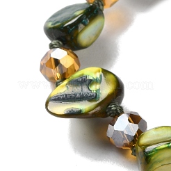 Ожерелья из натуральных ракушек и стеклянных бусин в стиле бохо для женщин NJEW-H047-03