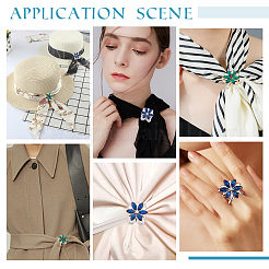 4 шт. 2-х цветное стеклянное кольцо-пряжка для шарфа в виде цветка AJEW-PH0004-23